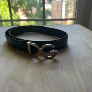 Dolce and Gabbana black leather belt with silver logo, size 44 Dolce & Gabbana | Accessories | Dolce And Gabbana Leather  main image 2